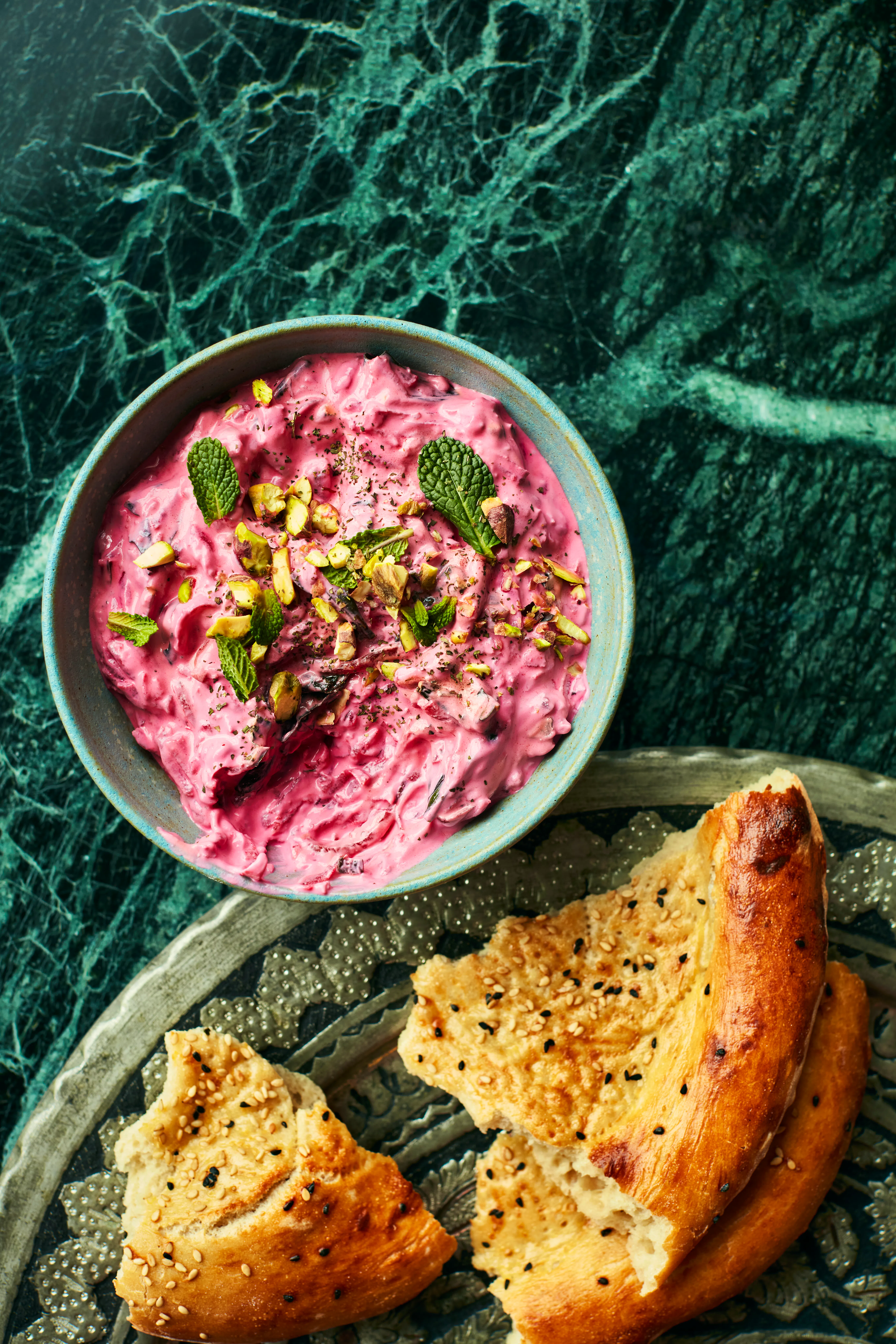 No-Waste Beet Borani-- Iranian Yogurt Dip 