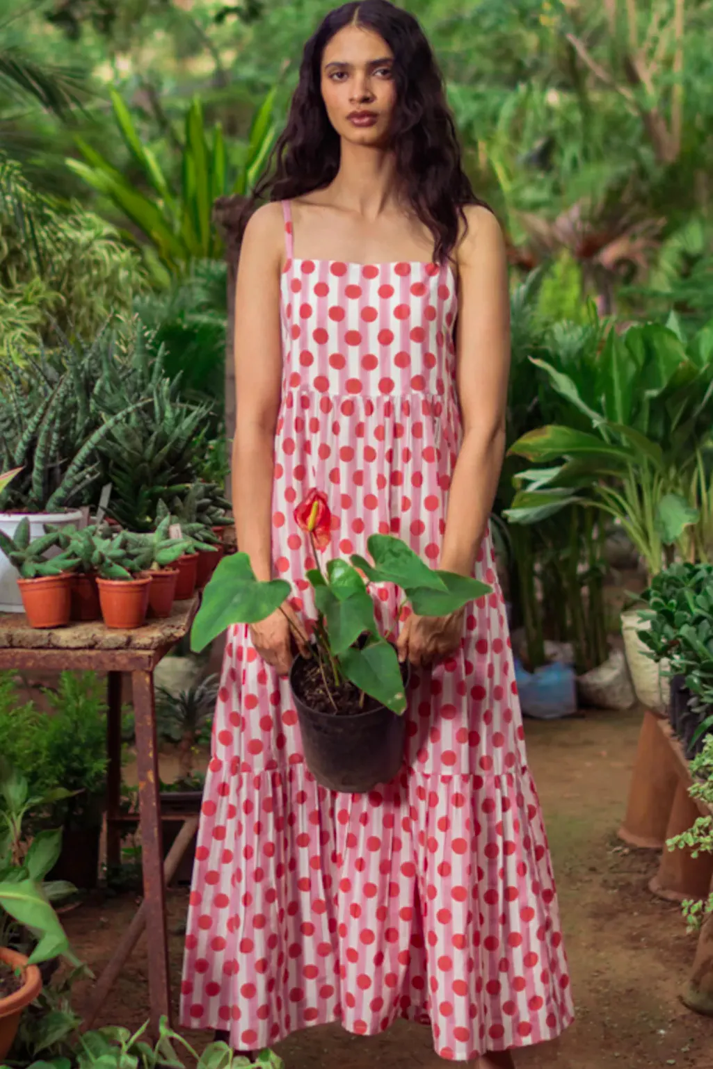 Day Dress Oslo Dress in Pink Polka Stripe, £215