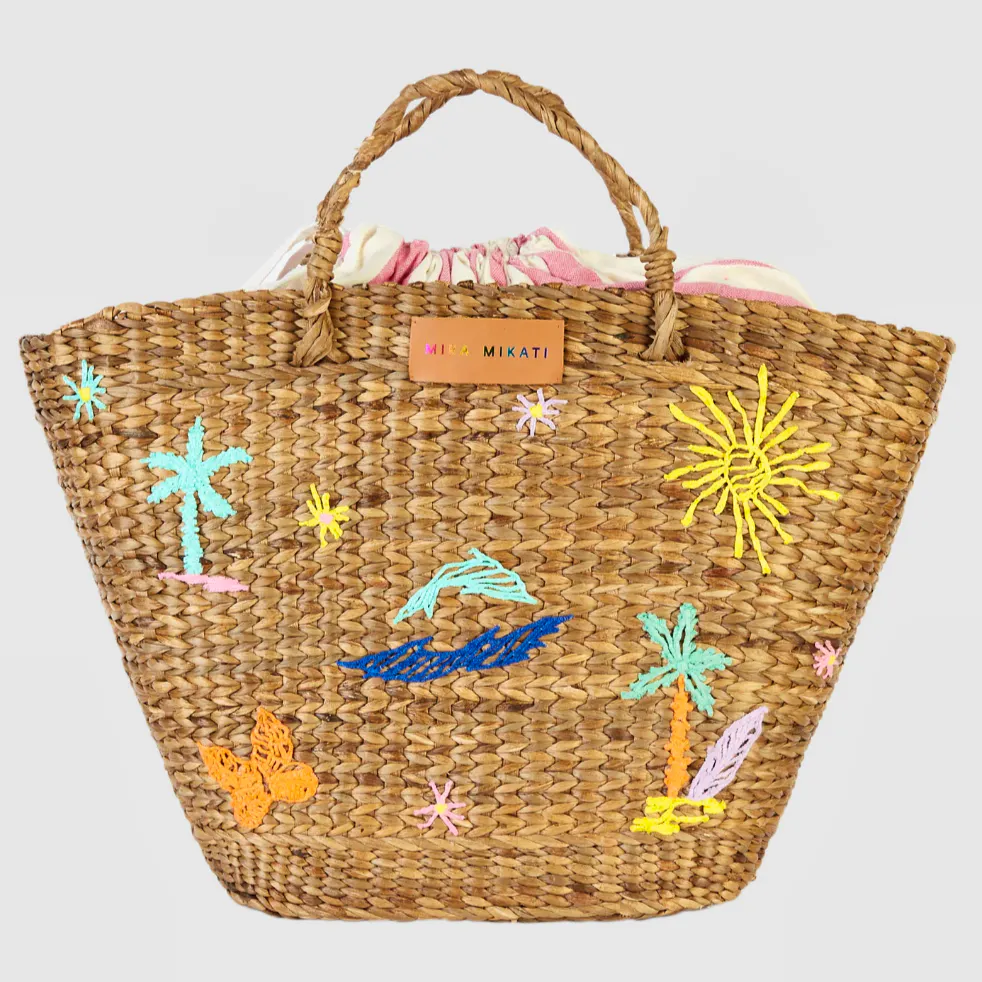 Mira Mikati Embroidered Hyacinth Leaf Basket, £300