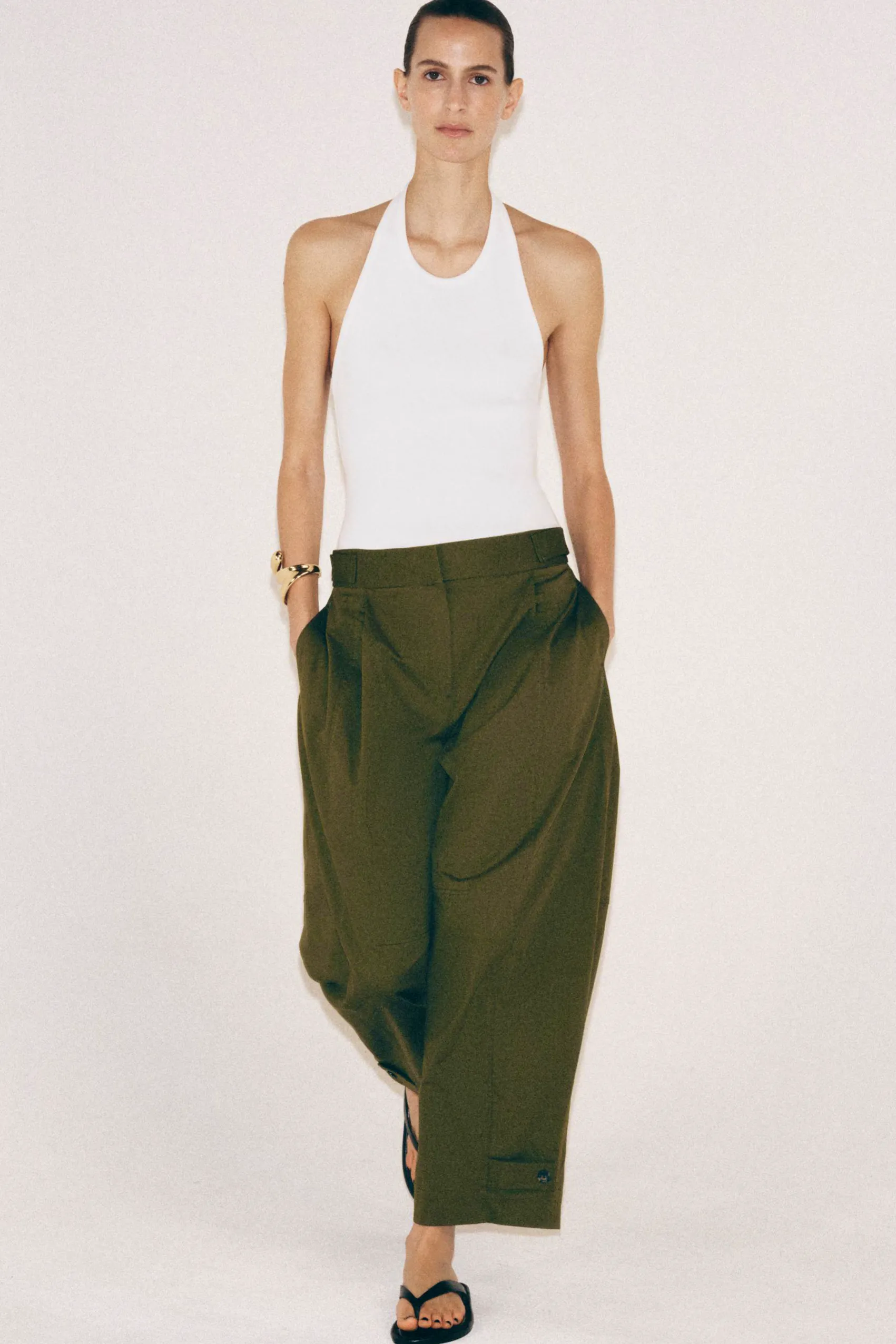 Zara Chino Trousers With Belt Loops ZW Collection, £15.99 (Was £39.99)