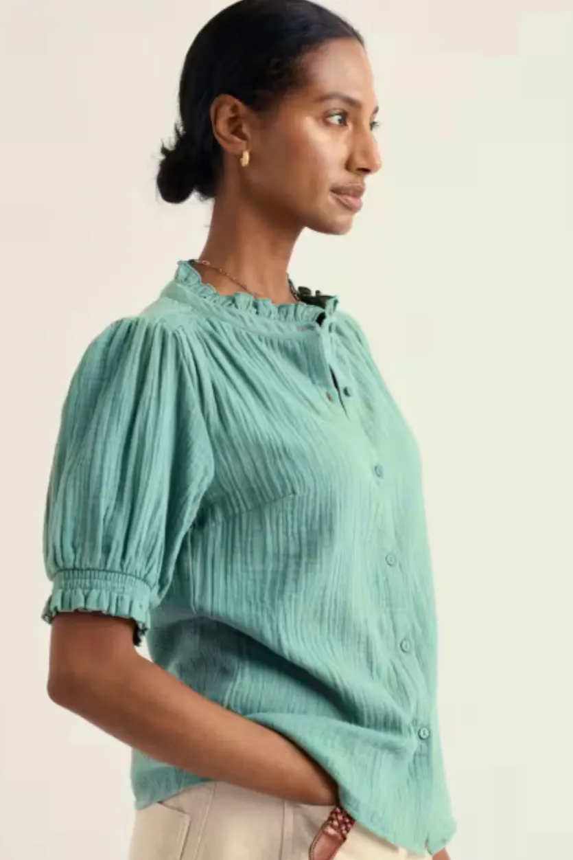 Seasalt Shore Path Frilled Shirt in GOTS Organic Cotton, £35.95 (Was £45.95)