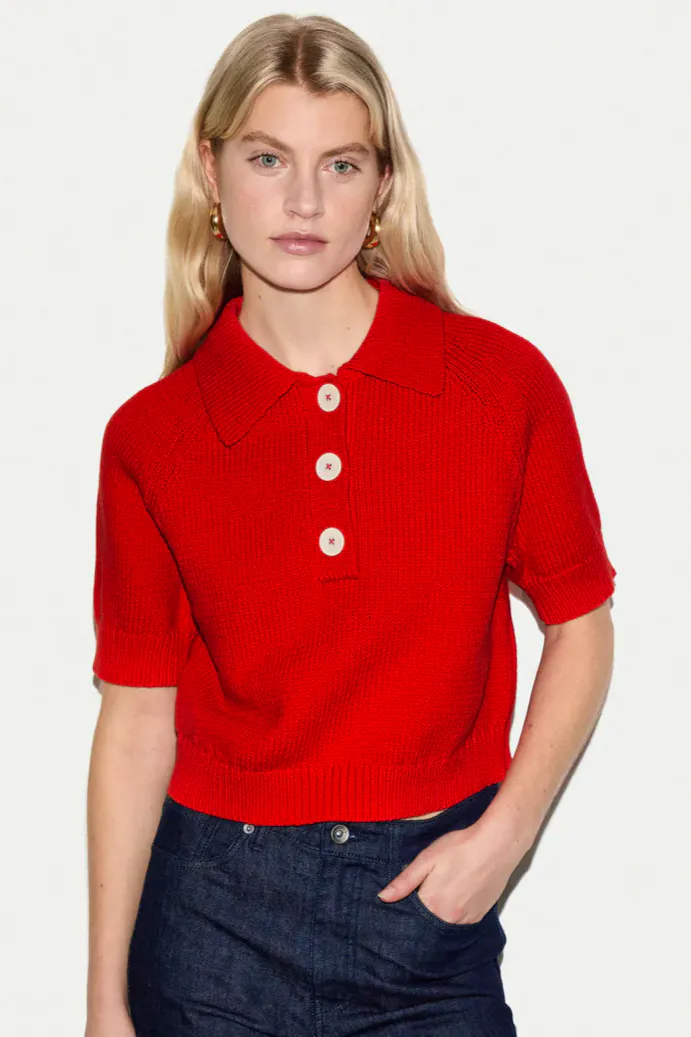 Jigsaw Chunky Cotton Collar Top, £46 (Was £115)