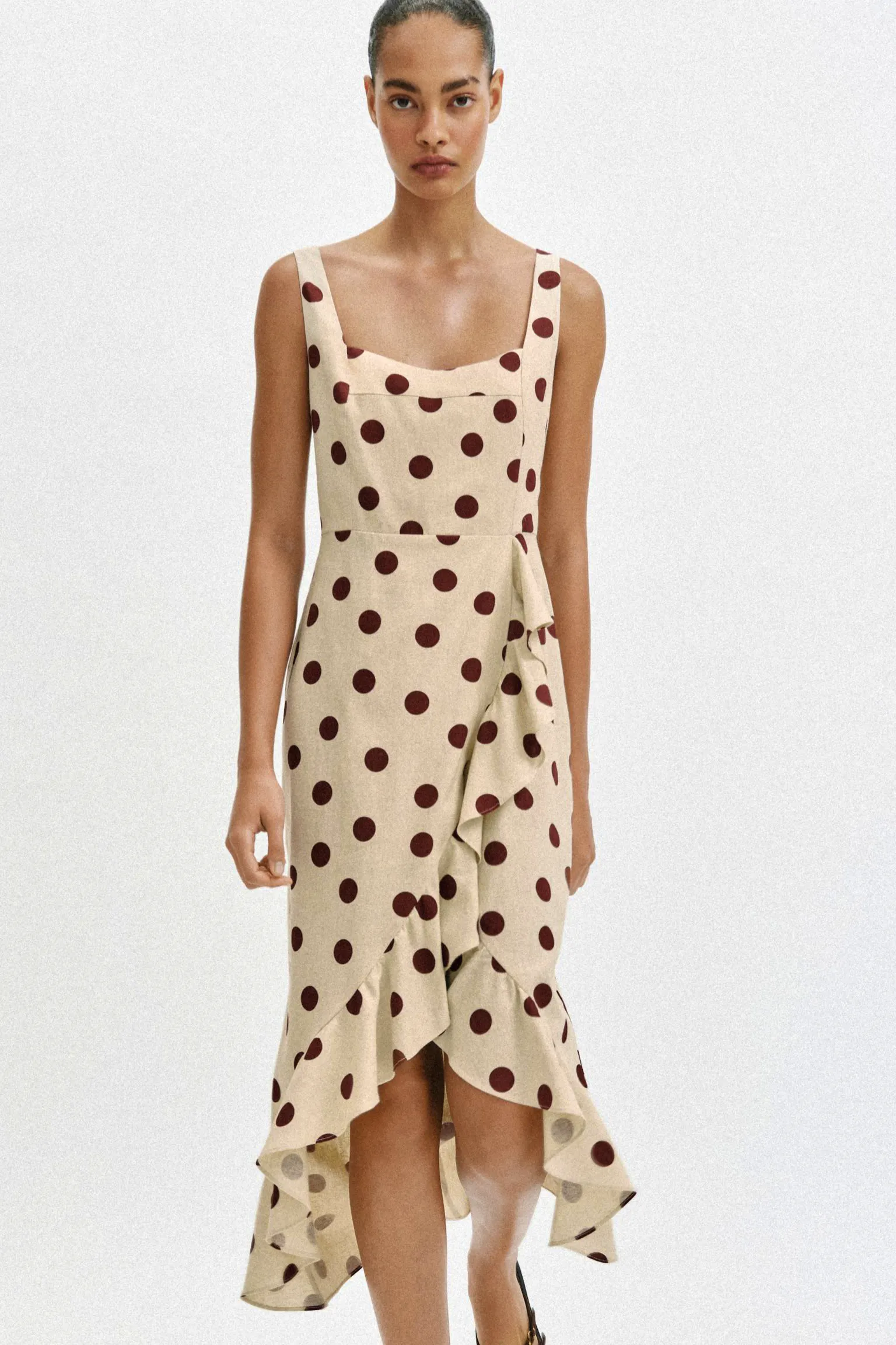 Zara Midi Dots Linen Blend Dress, £39.99