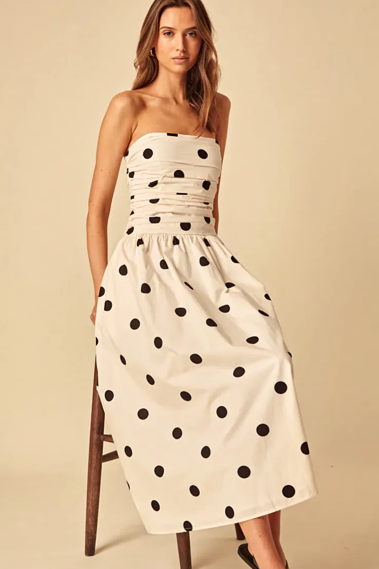 Nobody’s Child White Polka Dot Felicity Midi Dress, £110