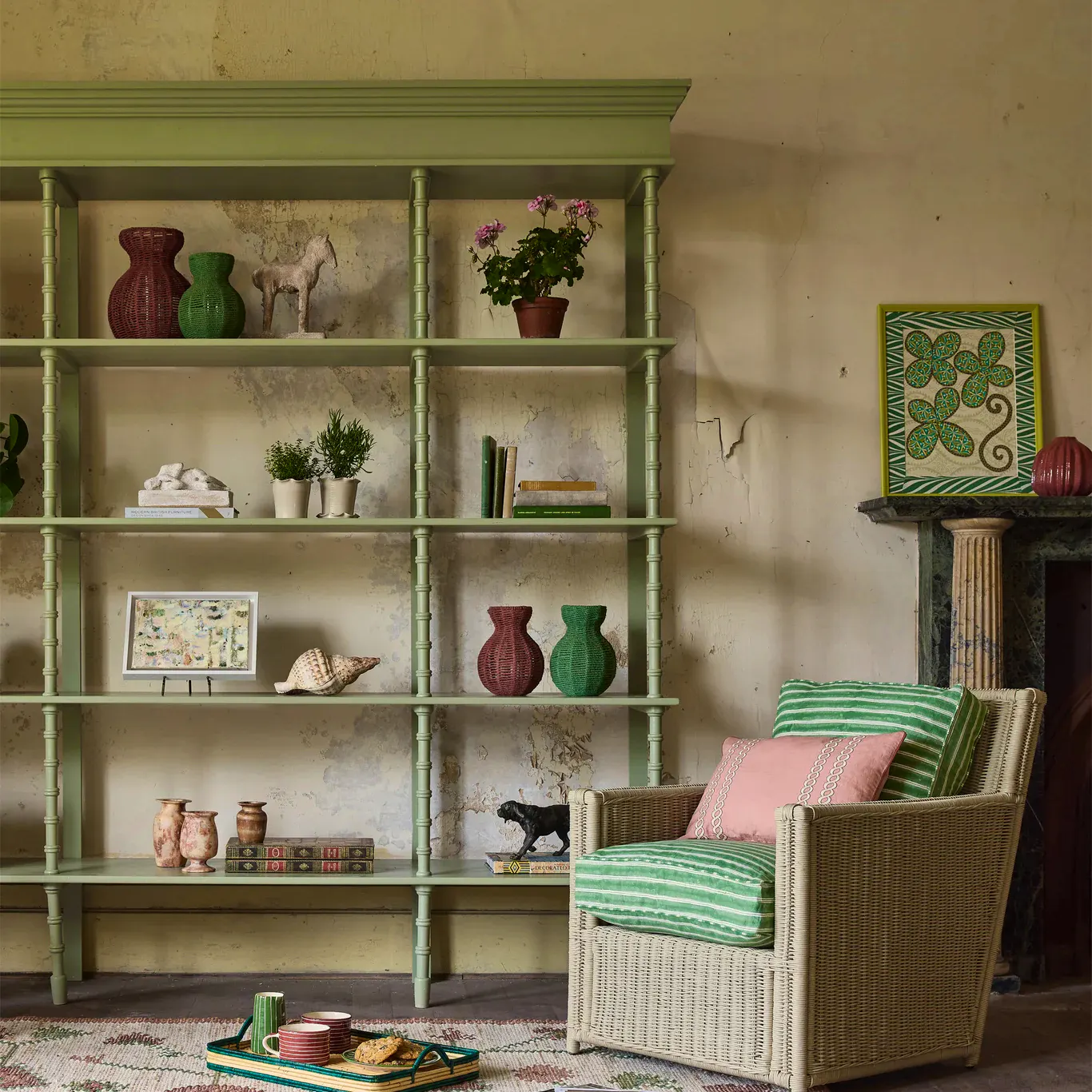 Birdie Fortescue Painted Bookshelf – Green, £3,850