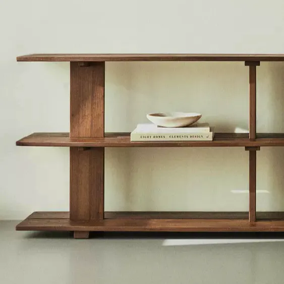 Zara Home Elm Wood Shelving Unit With Three Shelves, £399