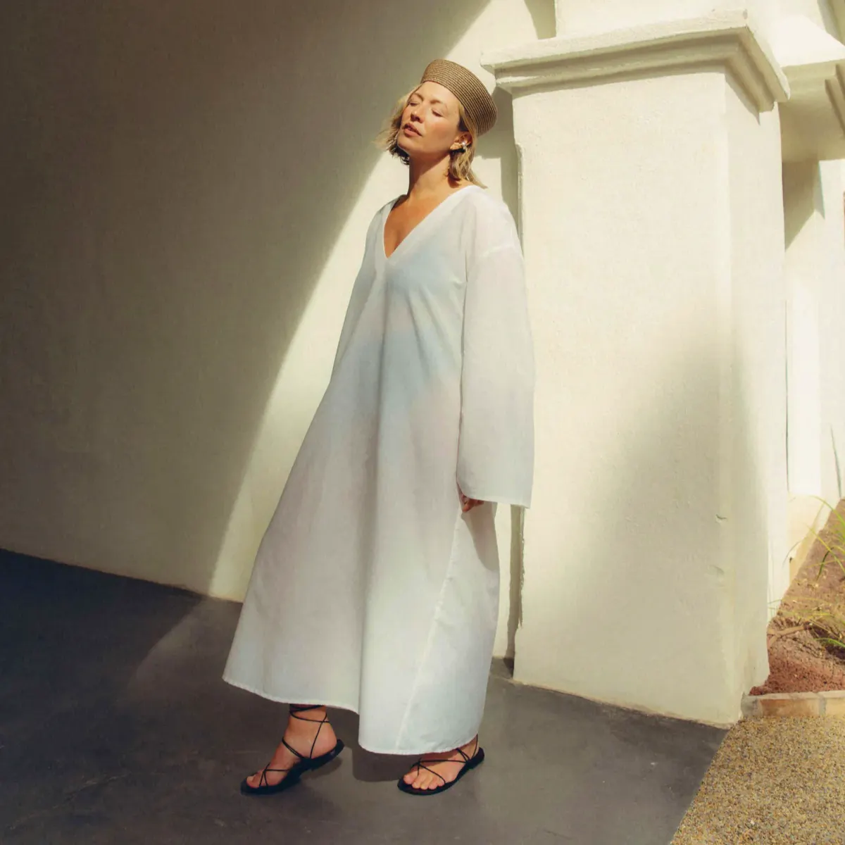 Asceno Kaftan White Silk Cotton, £265