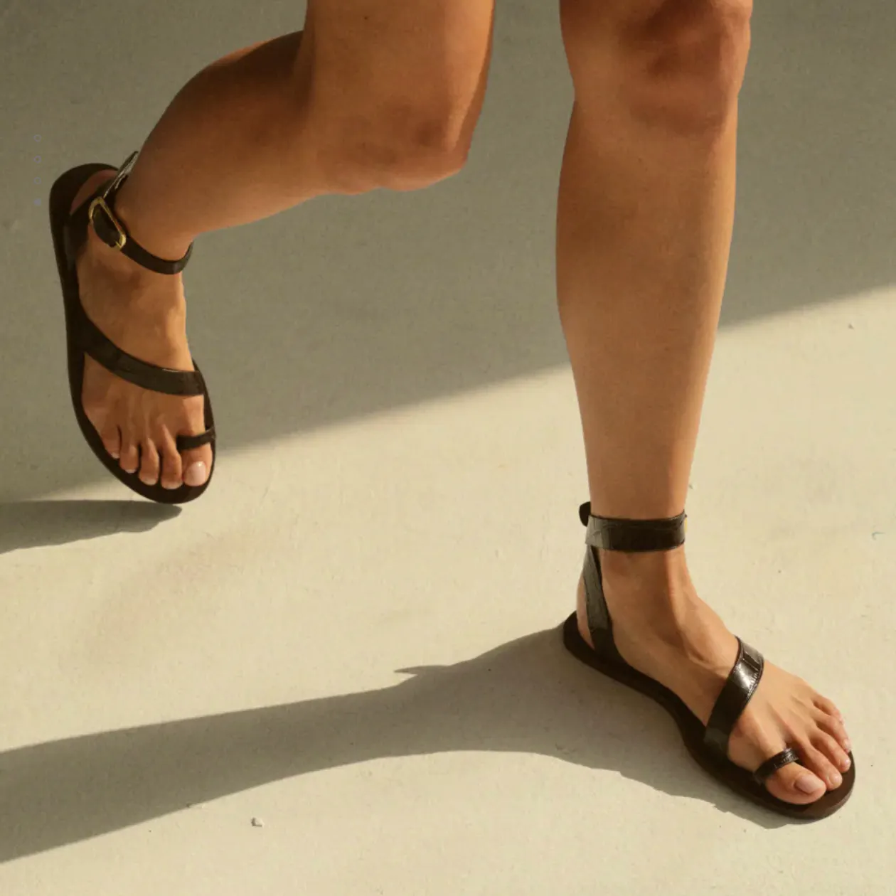 Manebi Chloe Croco Leather Chunky Gladiator Sandals, £185