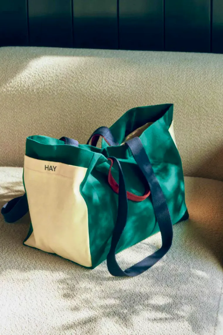 HAY Small Weekend Colour-Block Cotton-Canvas Tote Bag, £39