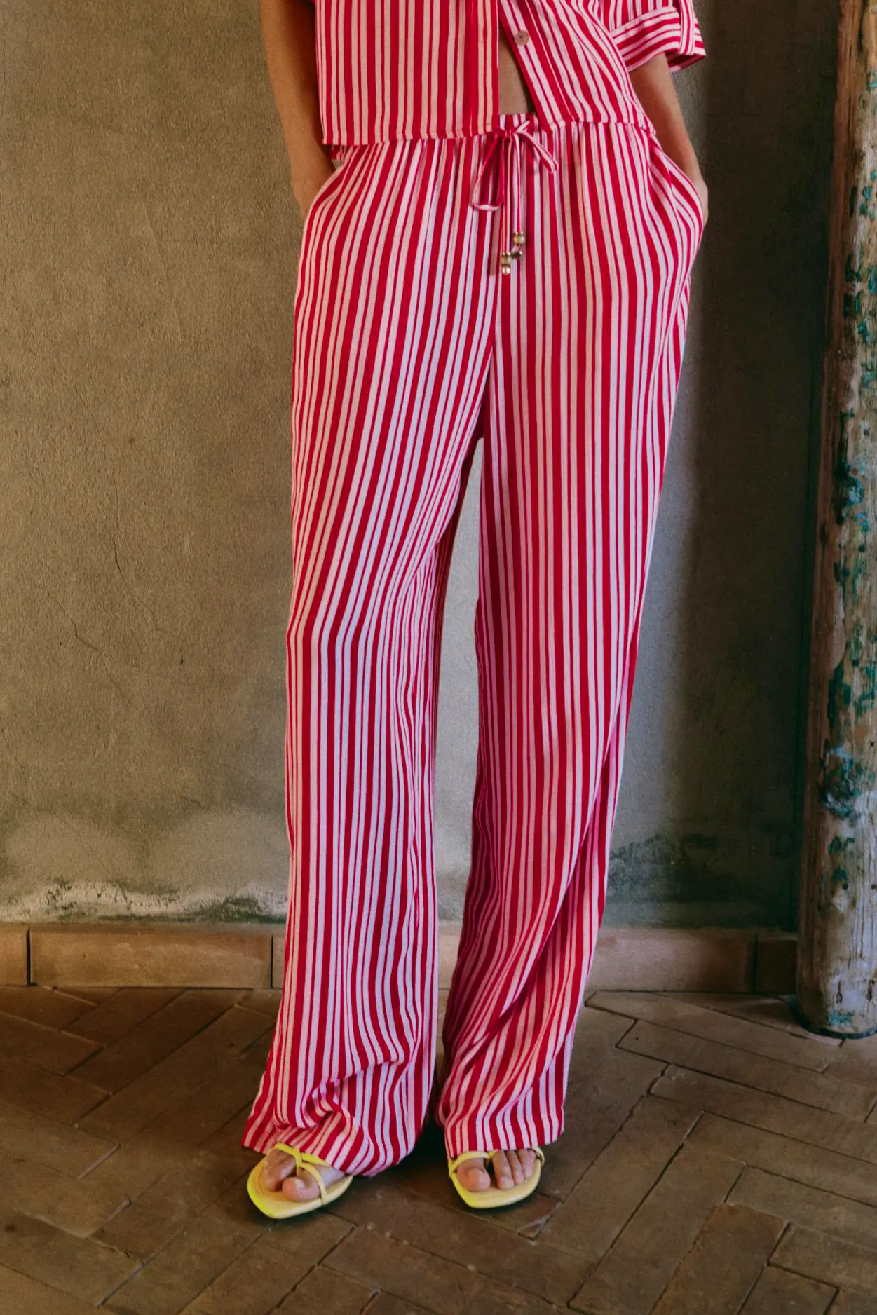 Zara Striped Wide-Leg Trousers, £25.99