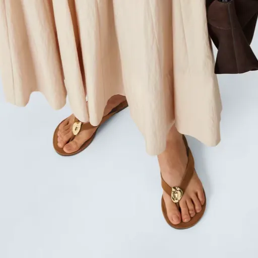 John Lewis Libby Suede Feature Hardware Toe Post Flat Sandals, £52