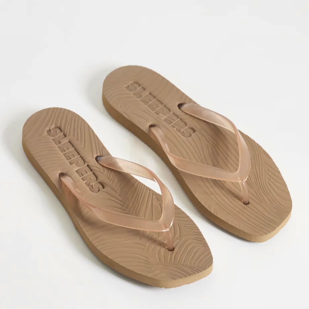 ASOS Sleepers, Tapered Flip Flops in Sand Transparent, £35