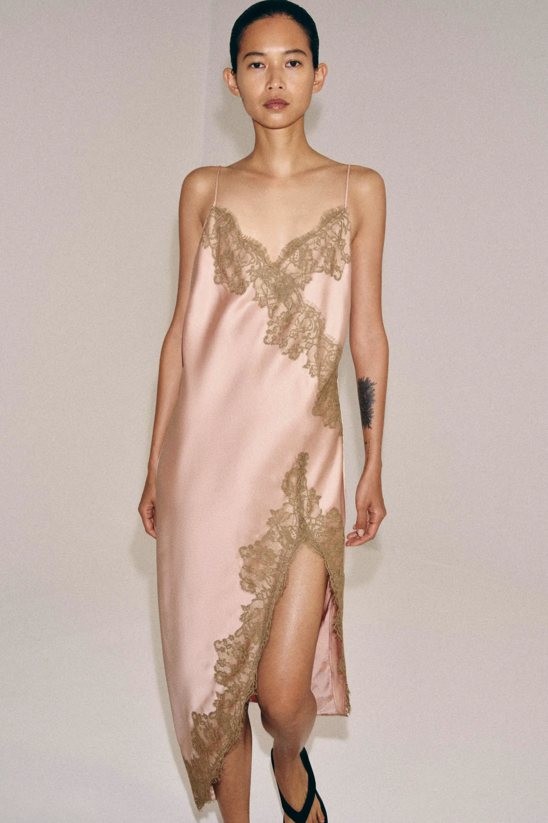 Zara ZW Collection Satin Lace Dress, £39.99
