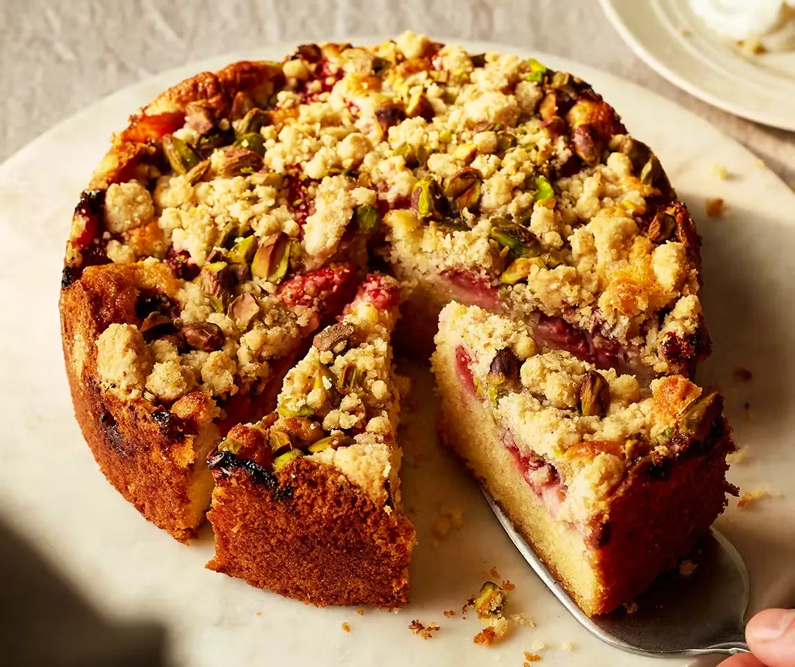 Strawberry & Fennel Seed Buckle Cake
