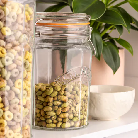 Kilner Set Of 3 Facetted Cliptop Jars, £18