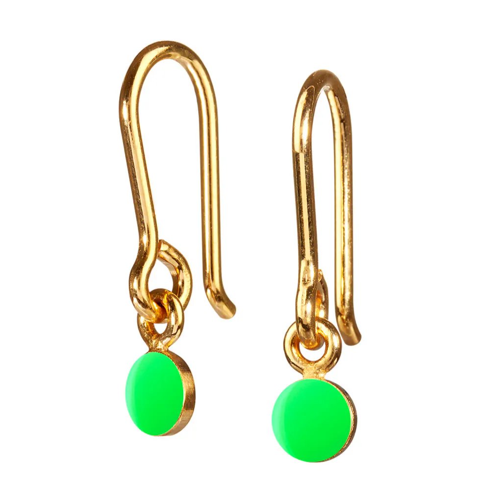 Tomfoolery Neon Enamel Tiny Spot Drop Earrings, £58