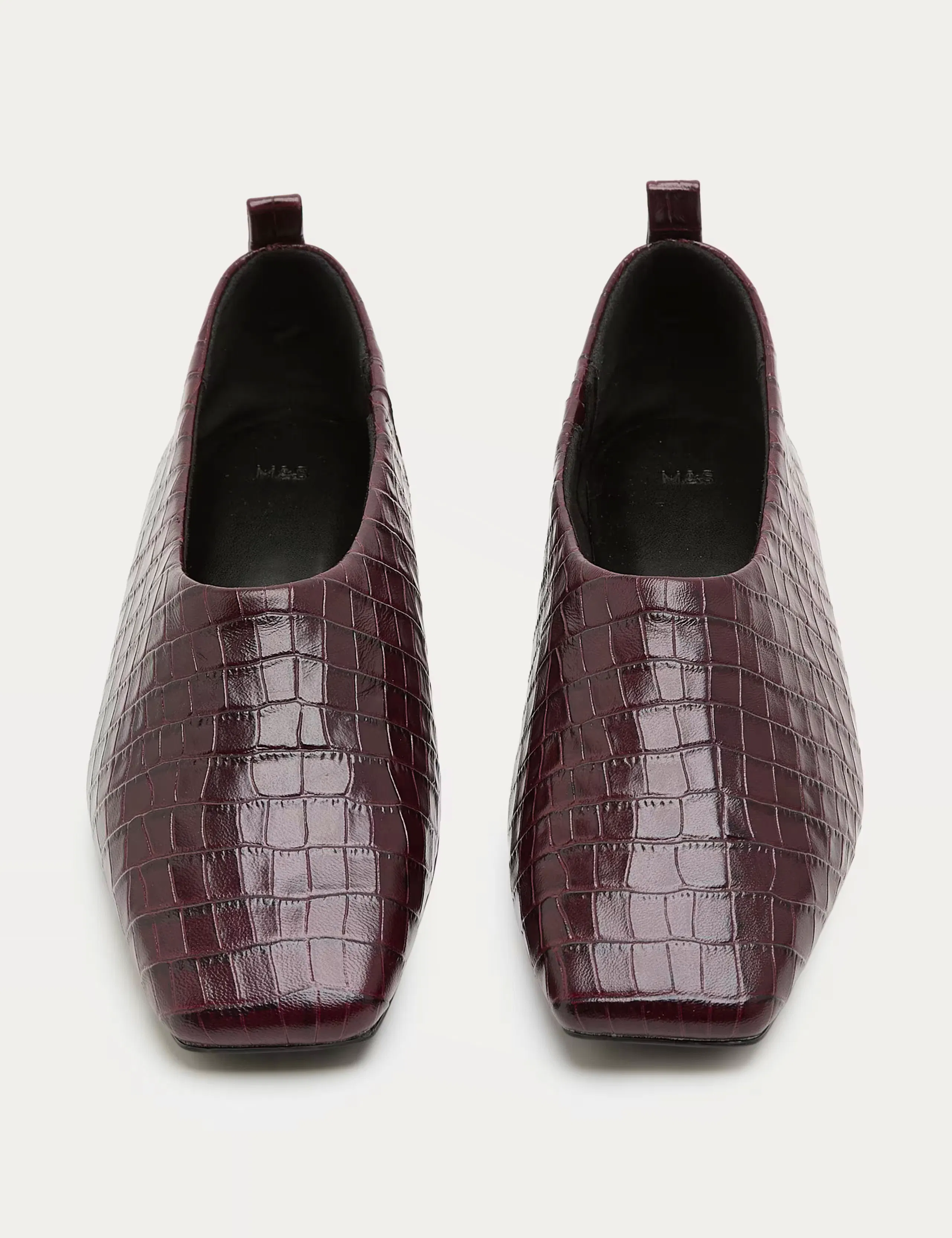 Leather Croc Ballet Pumps