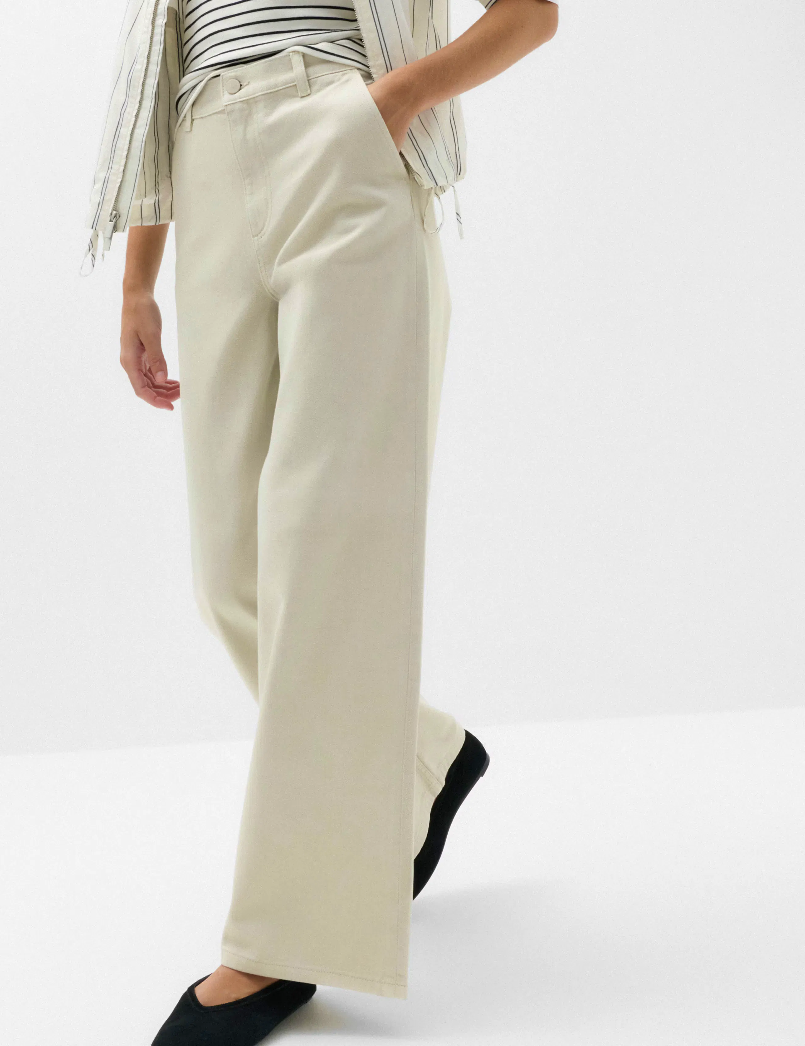 High Waisted Smart Wide Leg Jeans