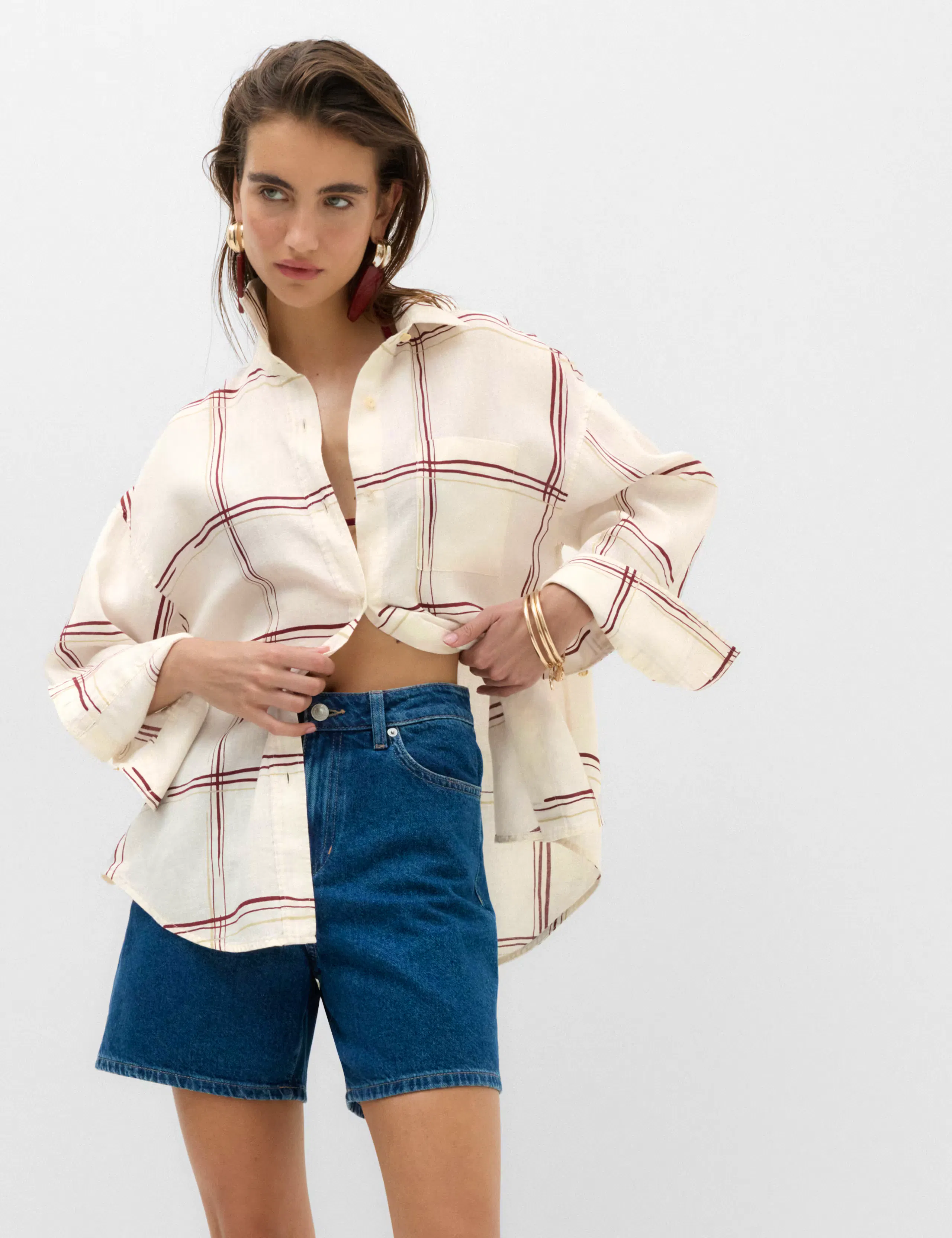 Pure Linen Checked Shirt