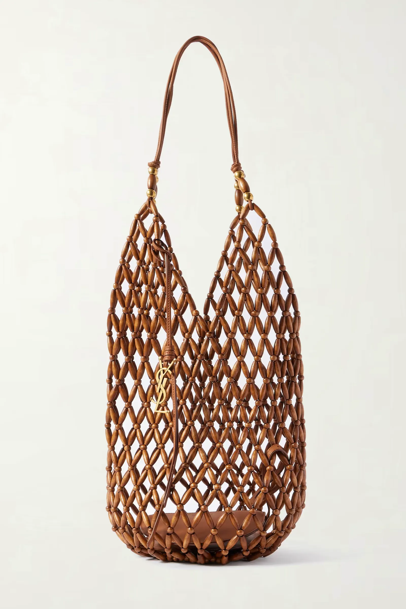 Saint Laurent Leather-Trimmed Beaded Wood Tote, £1,890