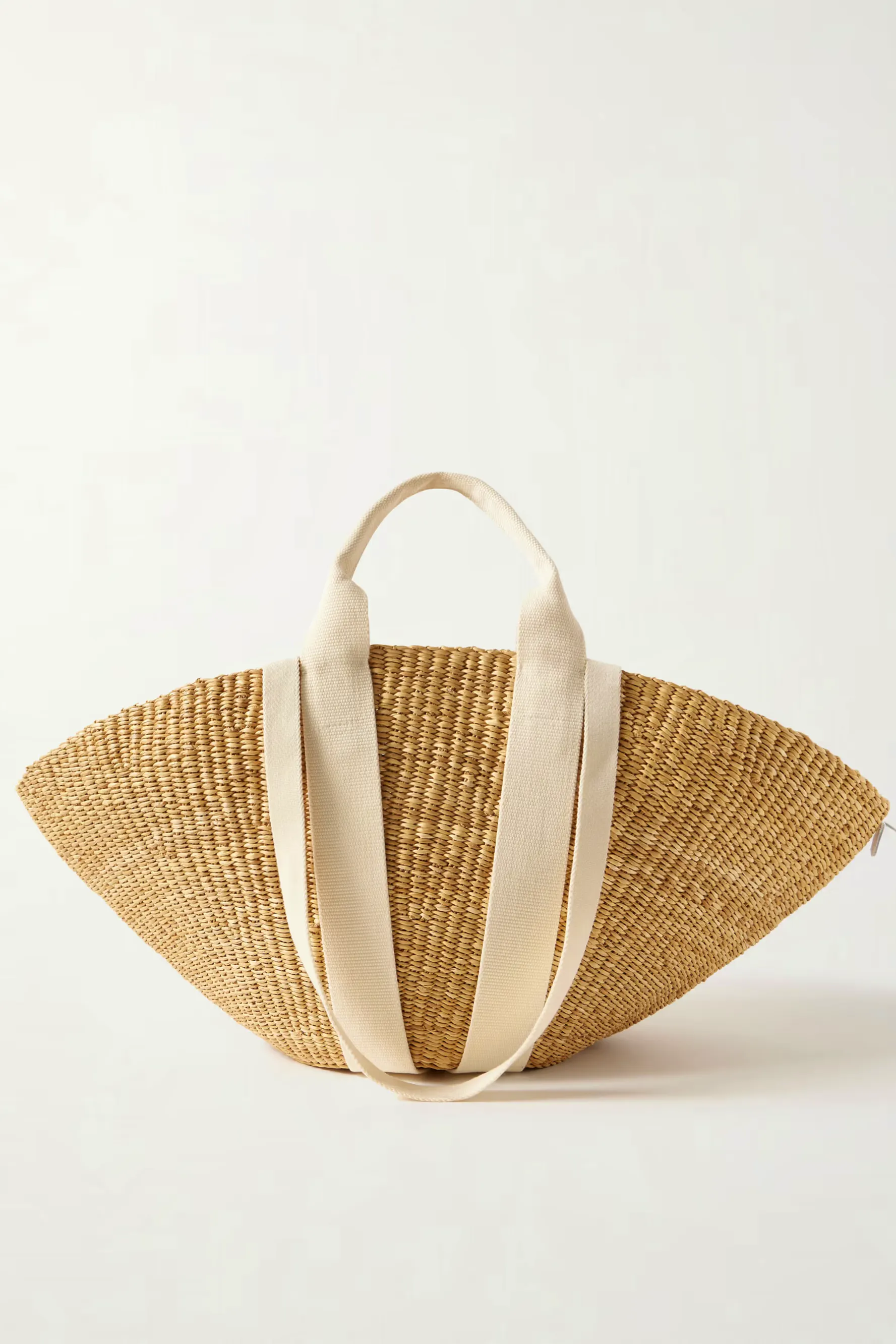 Muuñ Sophie Canvas-Trimmed Woven Straw Tote, £195
