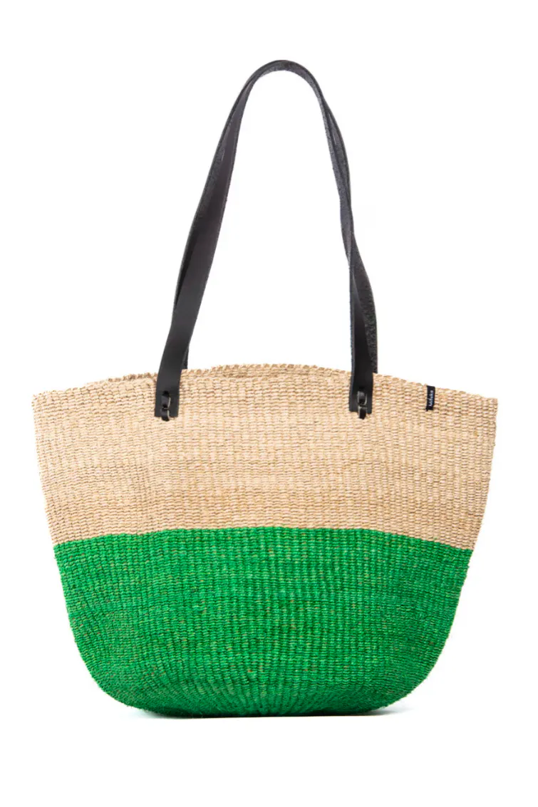 Wolf & Badger Majani Shopper Basket - Duo Green M, £134