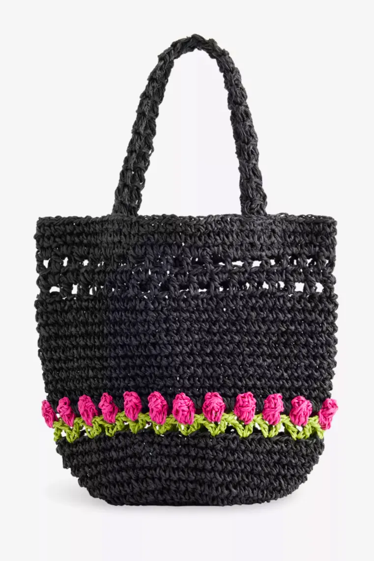 Damon Madder Tulip Raffia Bag, £60