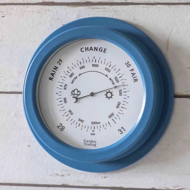 Tenby Barometer - Steel, Cove Blue £40