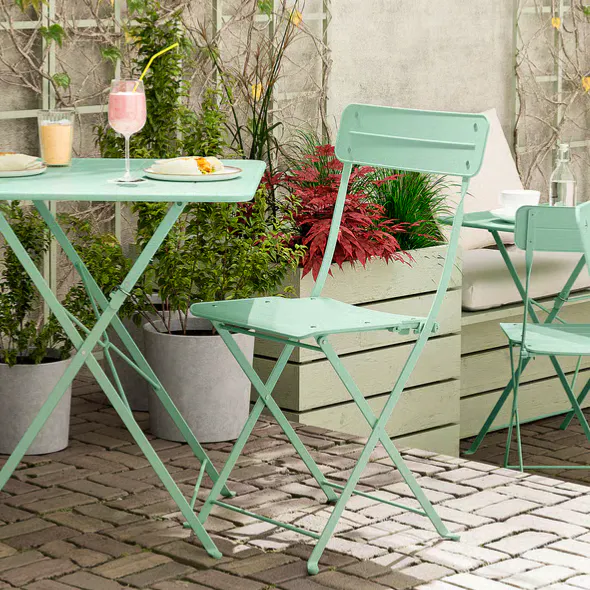 SUNDSÖ Folding Chair, Light Green Outdoor £25