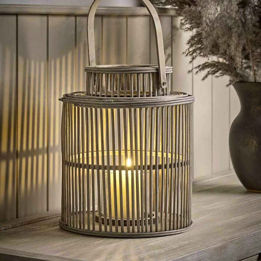 Cox & Cox Cylindrical Wicker Lantern, £45