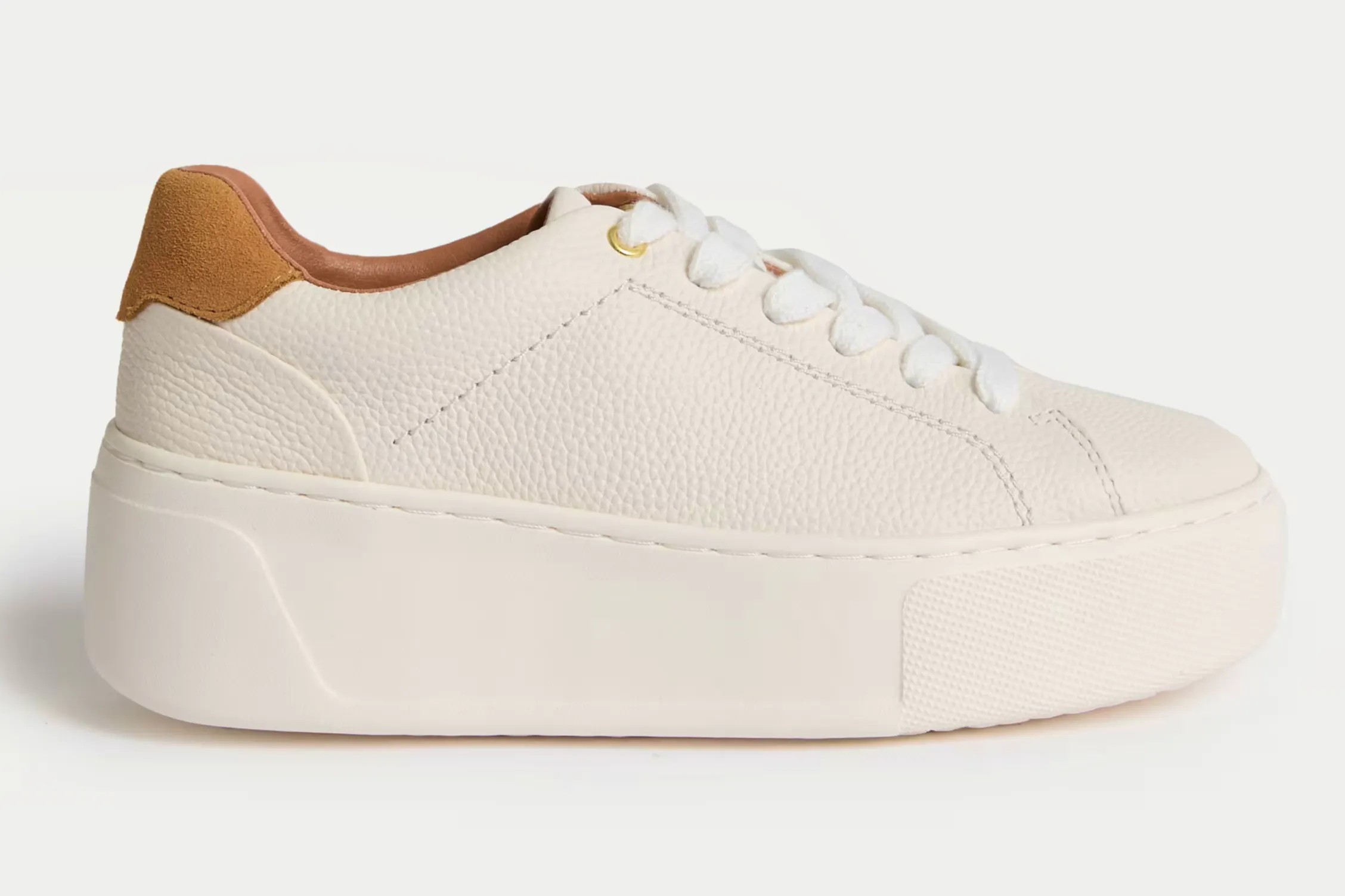 Marks & Spencer Leather Lace Up Platform Trainers with Freshfeet™, £59