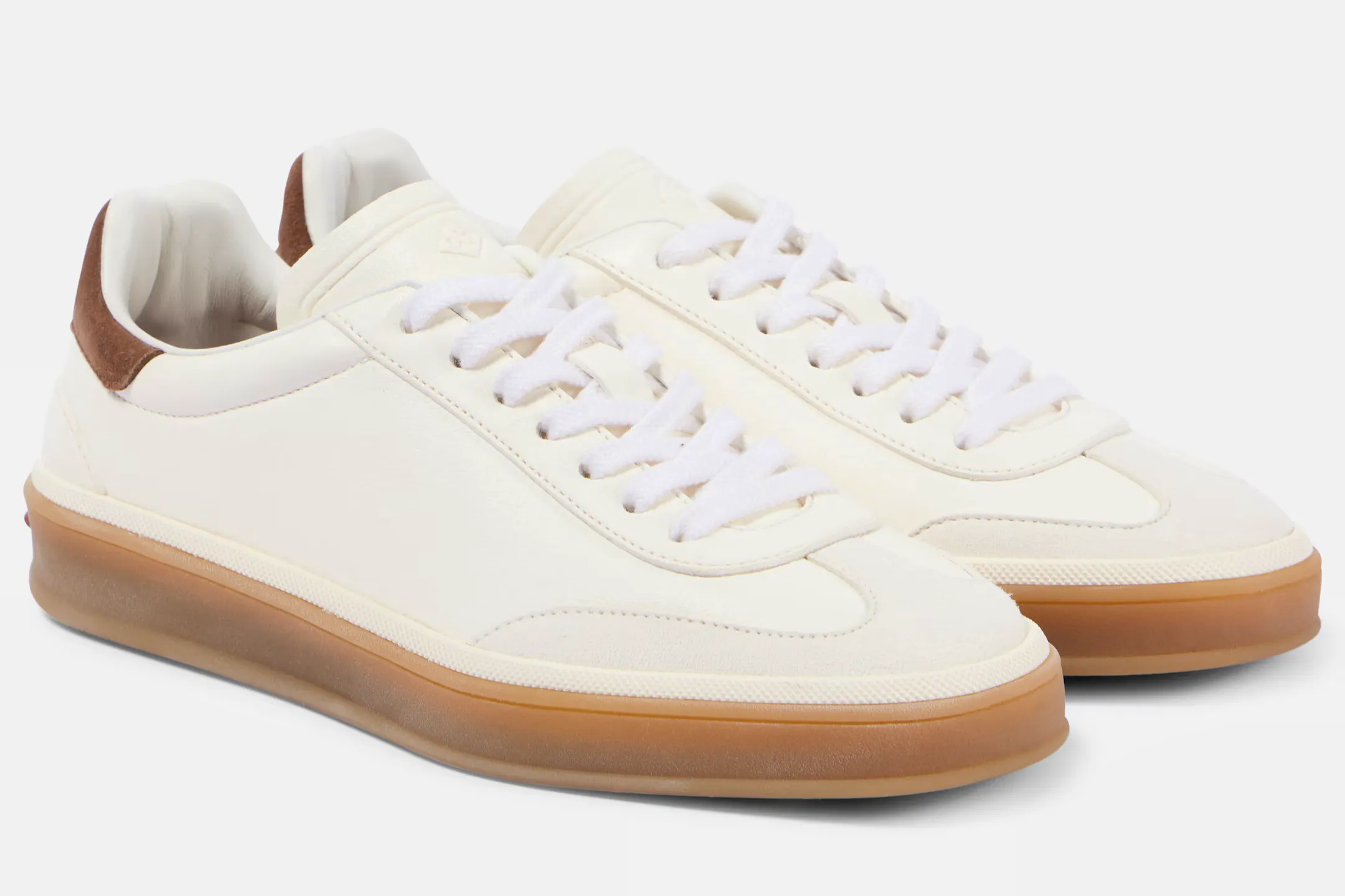 Loro Piana Tennis Walk Suede-Trimmed Leather Sneakers, £850