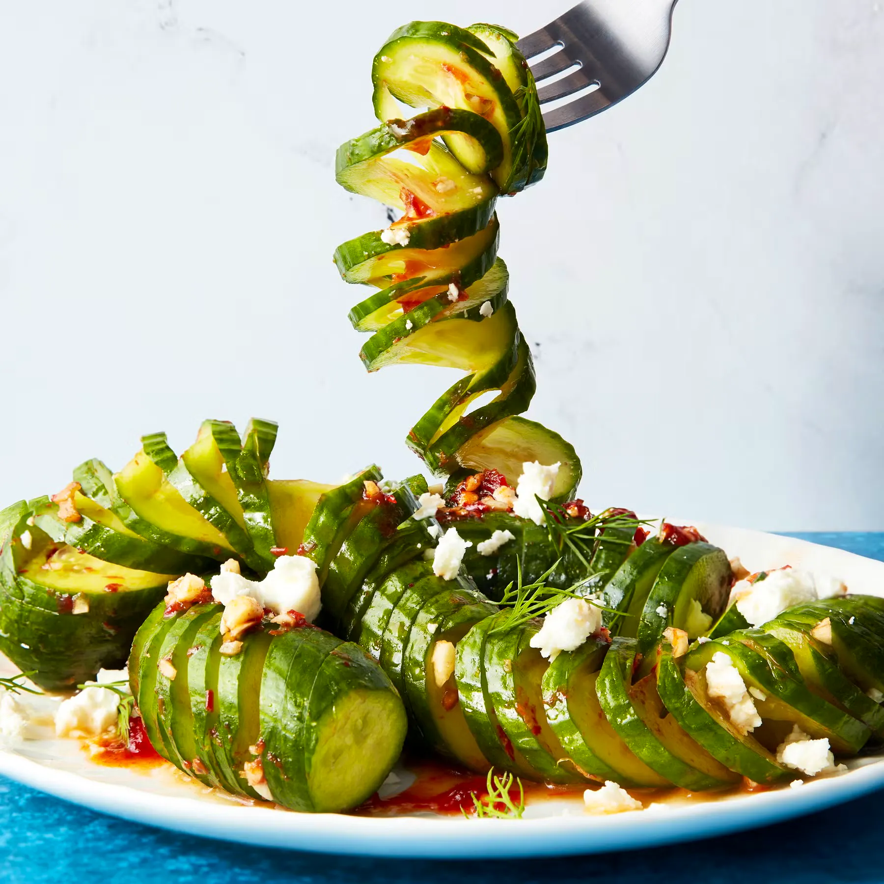 Viral Spiral Cucumber Salad 