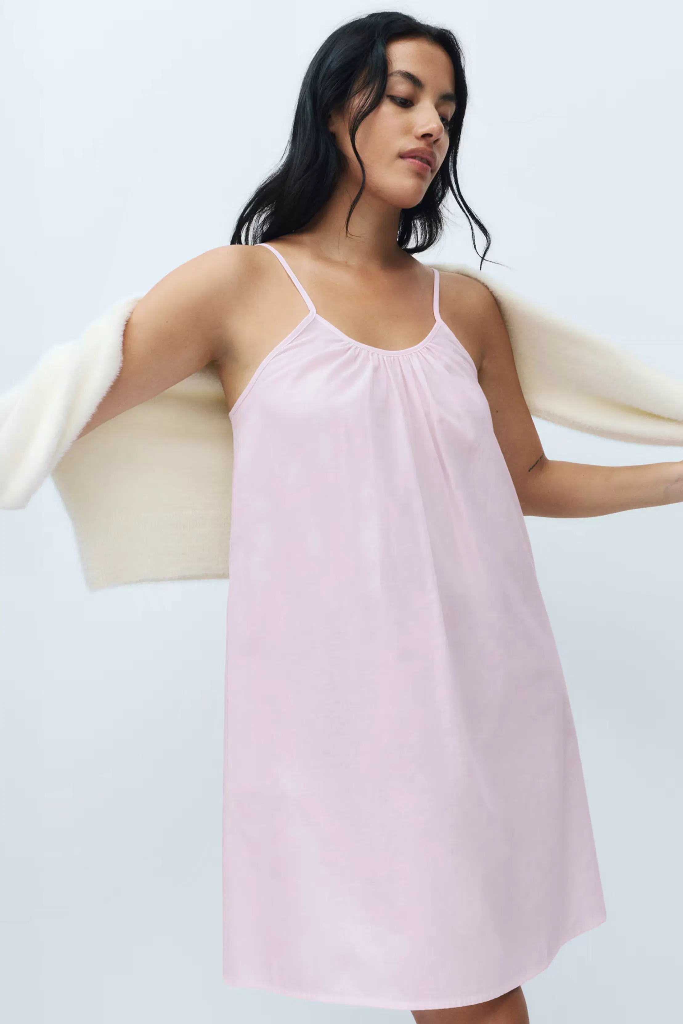 M&S Pure Cotton Striped Short Chemise, £18