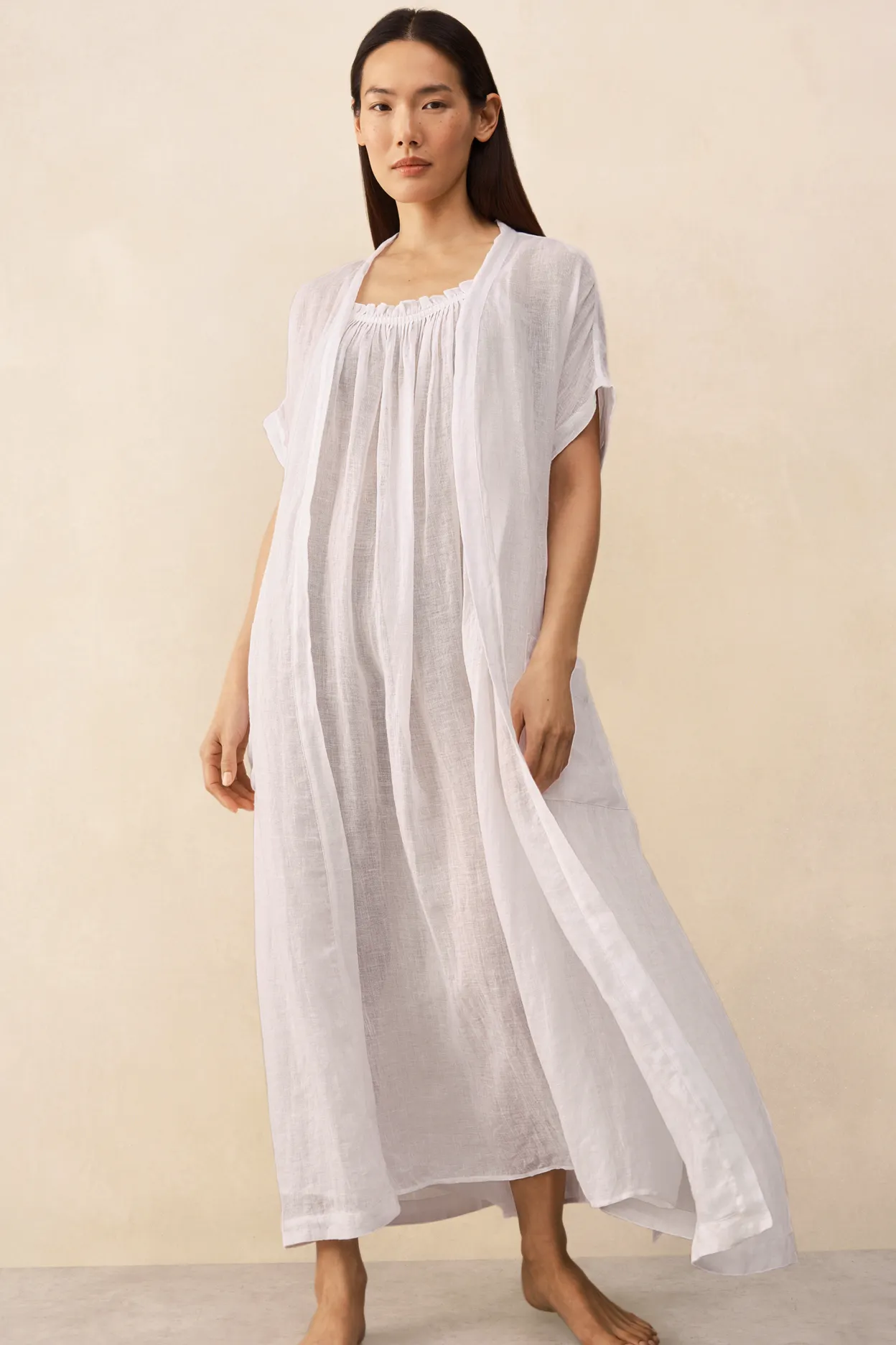 The White Company Linen Gauze Short Sleeve Nightie, £66