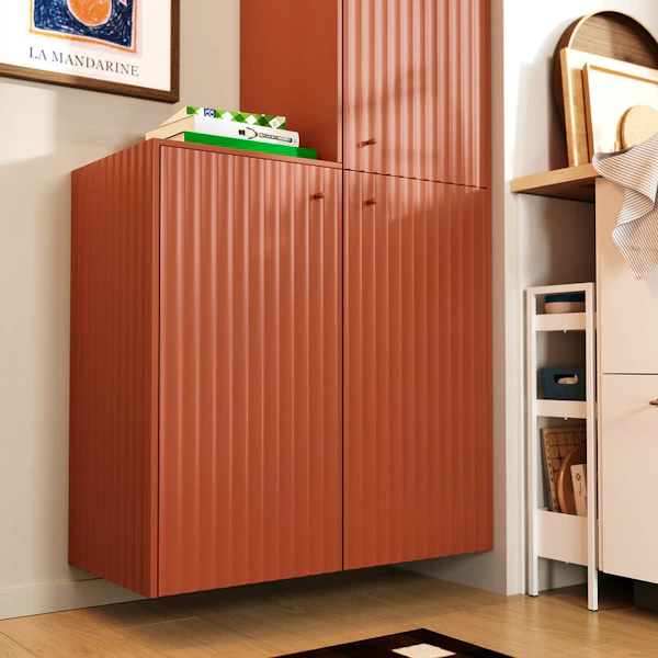 TERRSJO Door, Red-brown Wave Pattern