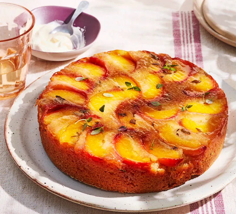 Peach Cake With Lemon And Thyme