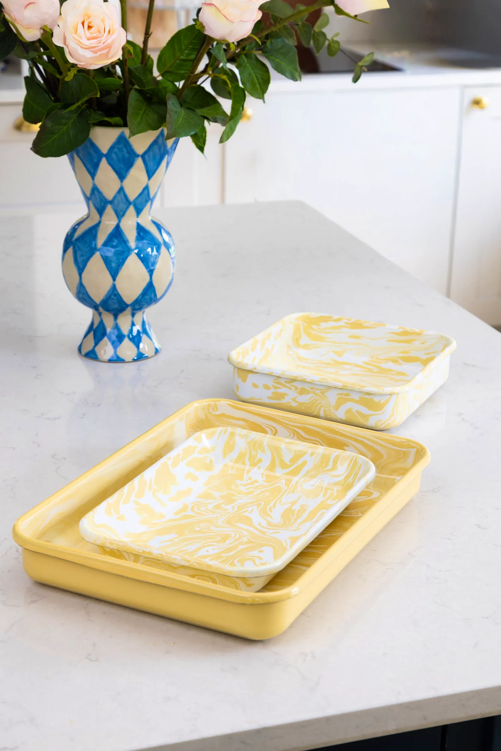 Marble Square Enamel Baking Dish