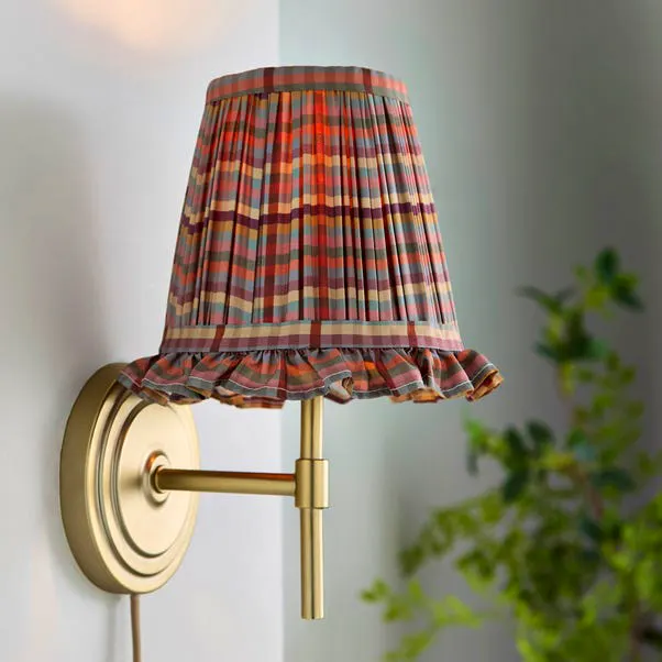 Autumn Check Ruffle Candle Shade