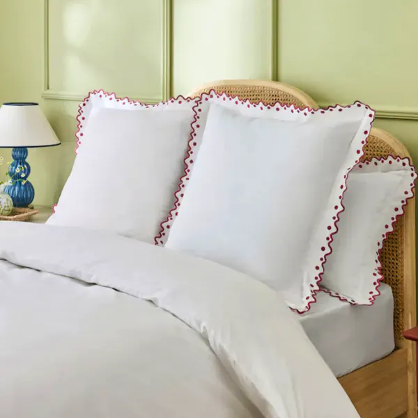 Next Nina Campbell Set of 2 Red Jester Scallop Spot 200 Thread Count Pillowcases, £25