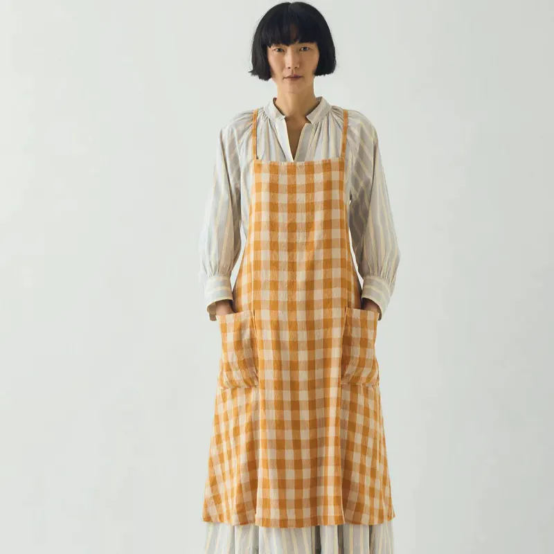 Toast Orchard Check Cross Back Linen Cotton Apron £75