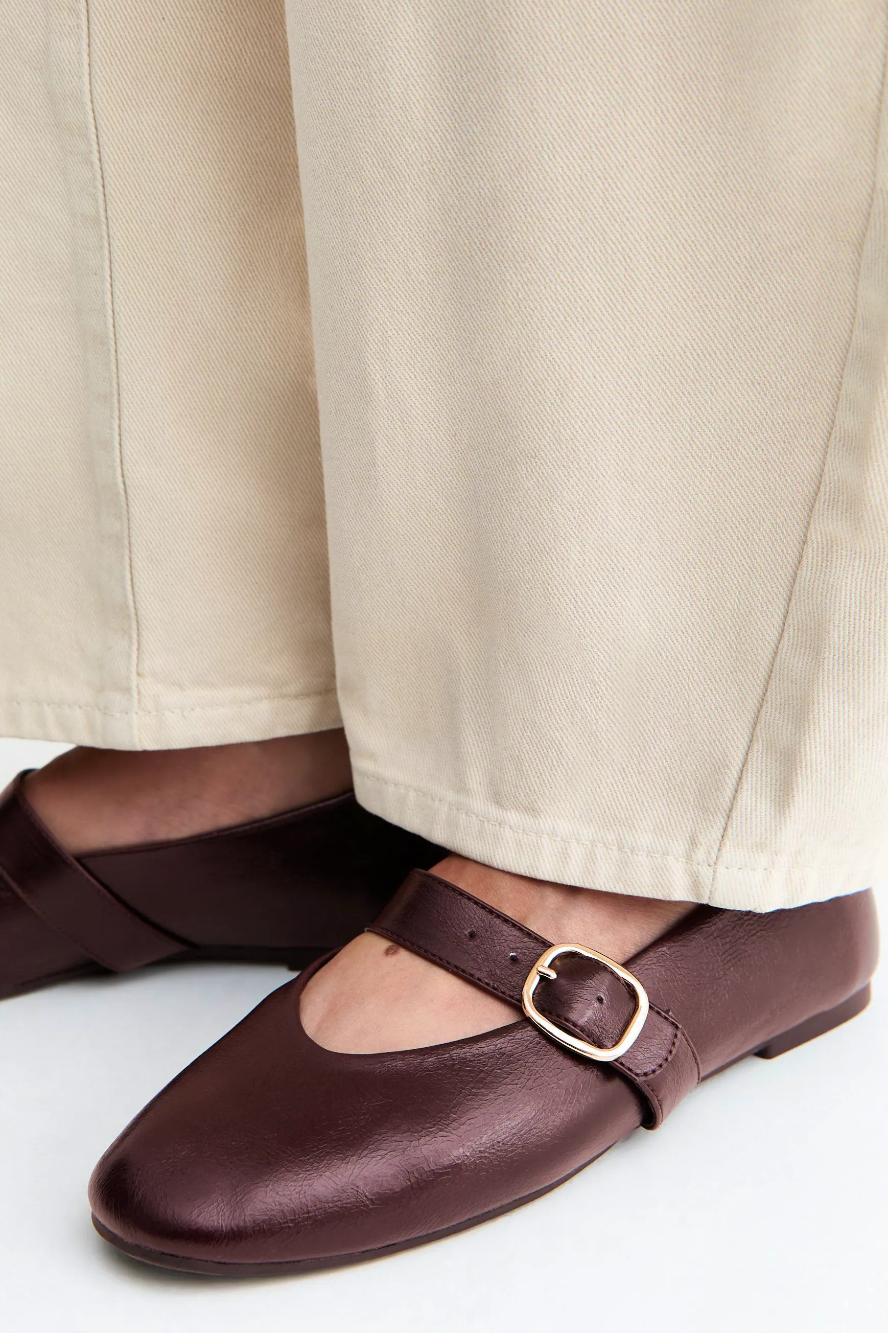 New Look Dark Burgundy Faux Leather Mary Jane Flats, £23.99