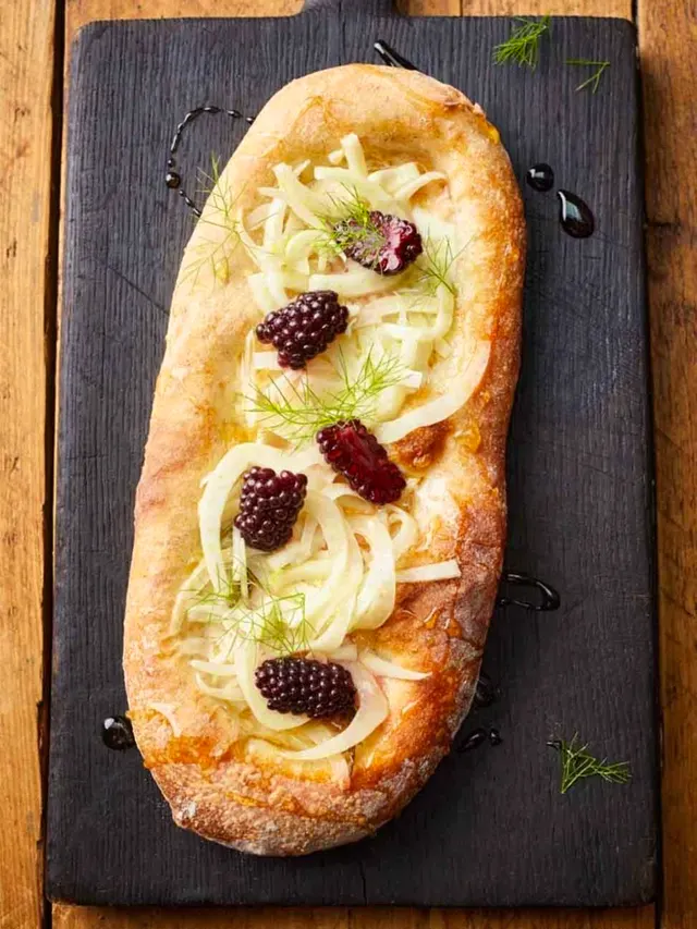 Taleggio Flatbreads & Pickled Blackberries