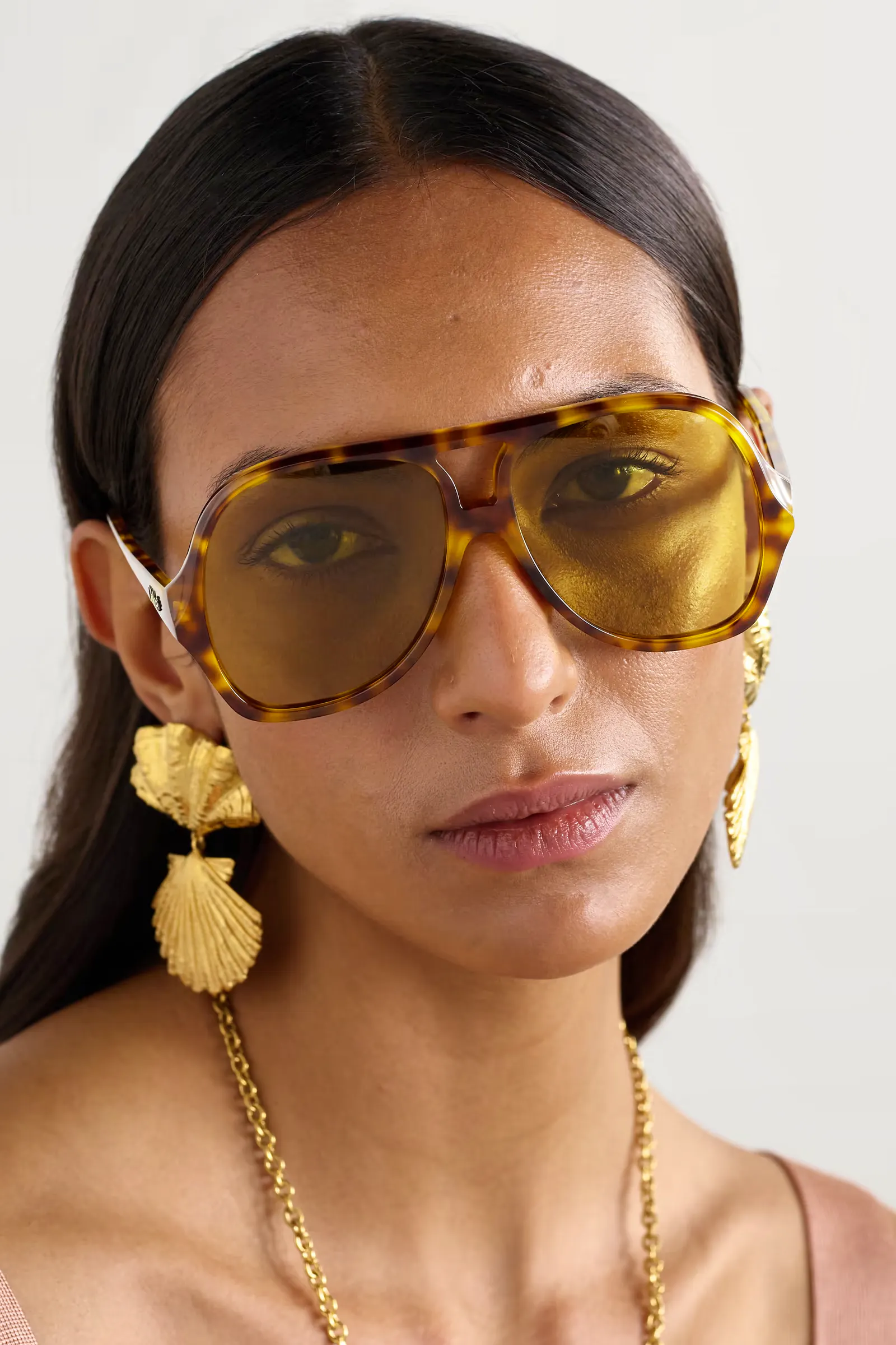 Chloe Salomé Aviator-Style Tortoiseshell Acetate Sunglasses, £290