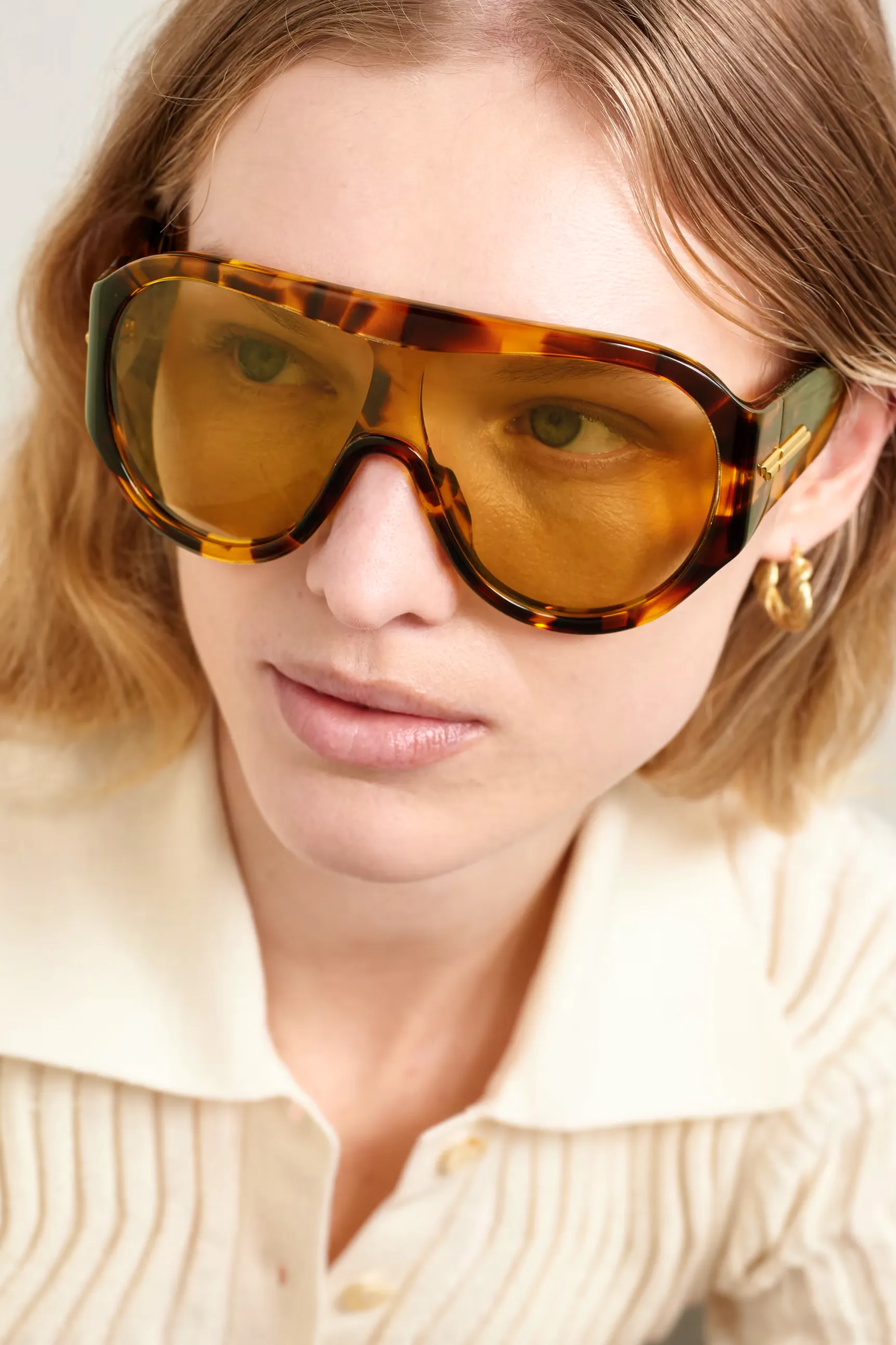 Bottega Veneta Shield Aviator-Style Sunglasses, £500