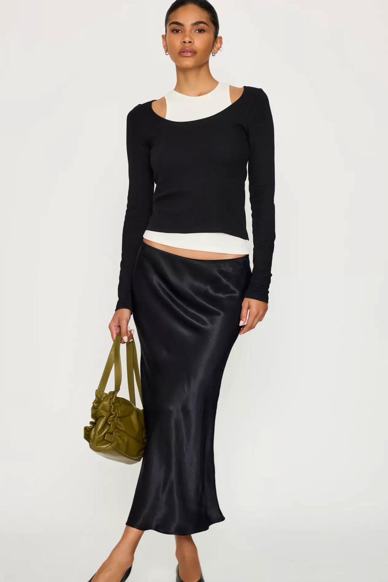 Anthropologie Satin Bias Midi Slip Skirt, £88