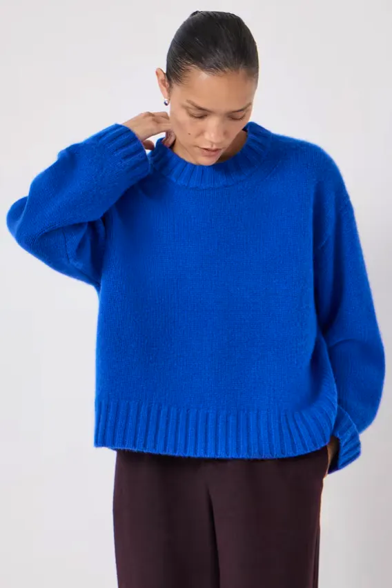 John Lewis Cora Chunky Pure Cashmere Jumper, Bright Blue, £260