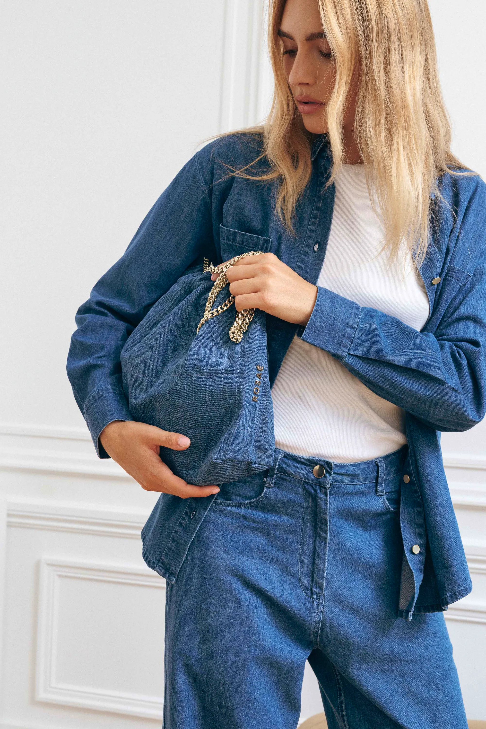 Rosae Paris Le Chenonceau Denim Bag