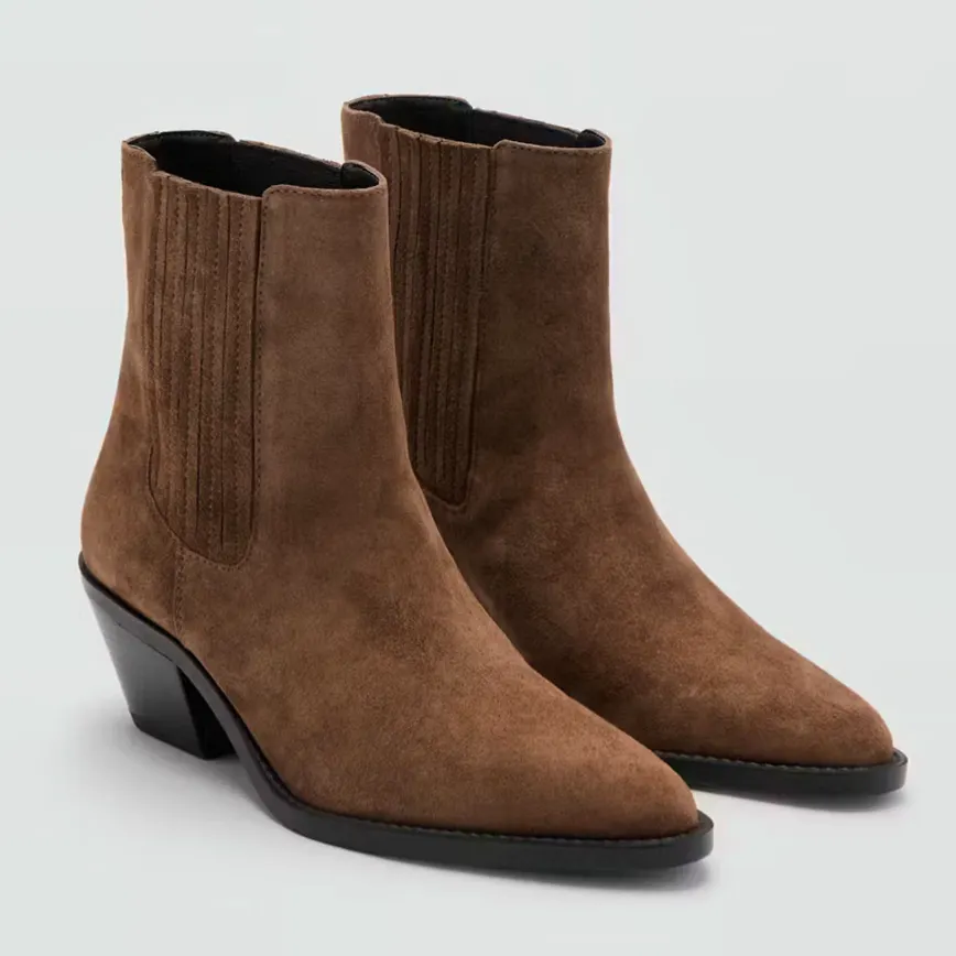 Mango Suede Block Heel Boots, £59.99
