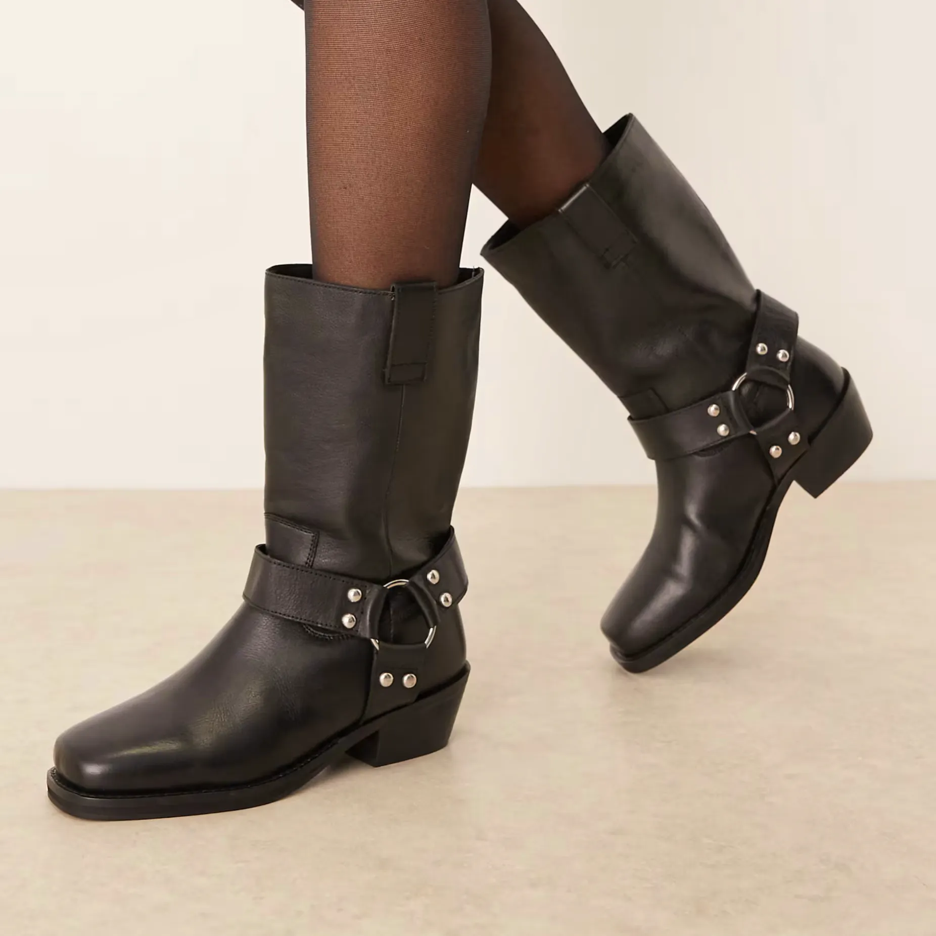 ASOS Leather Harness Boots, £49